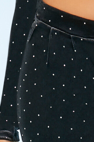 Velvet Rhinestone Straight Pants | Forever 21 Women