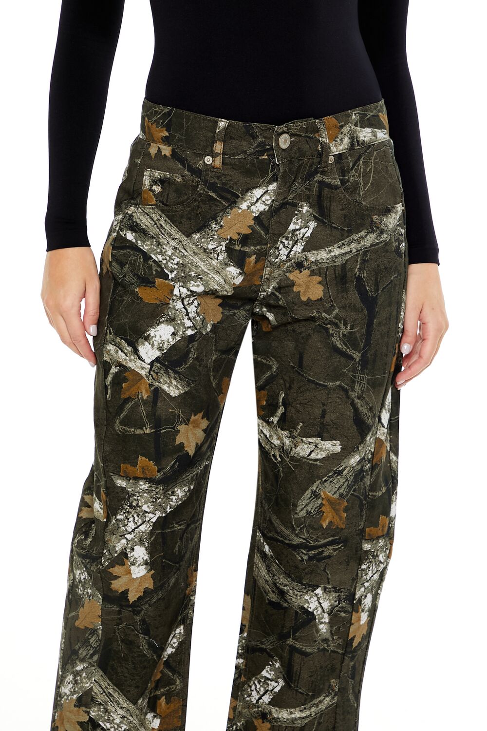 Leaf Camo Print Twill Pants | Forever 21 Women