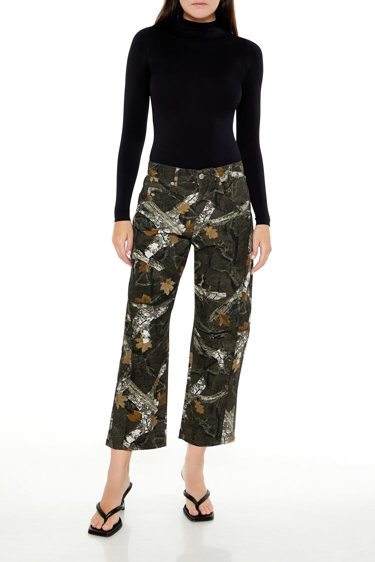 Leaf Camo Print Twill Pants | Forever 21 Women