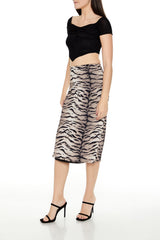 Mesh Tiger Print Midi Skirt | Forever 21 Women