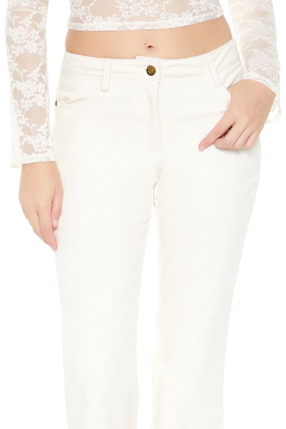Corduroy Mid-Rise Flare Pants | Forever 21 Women