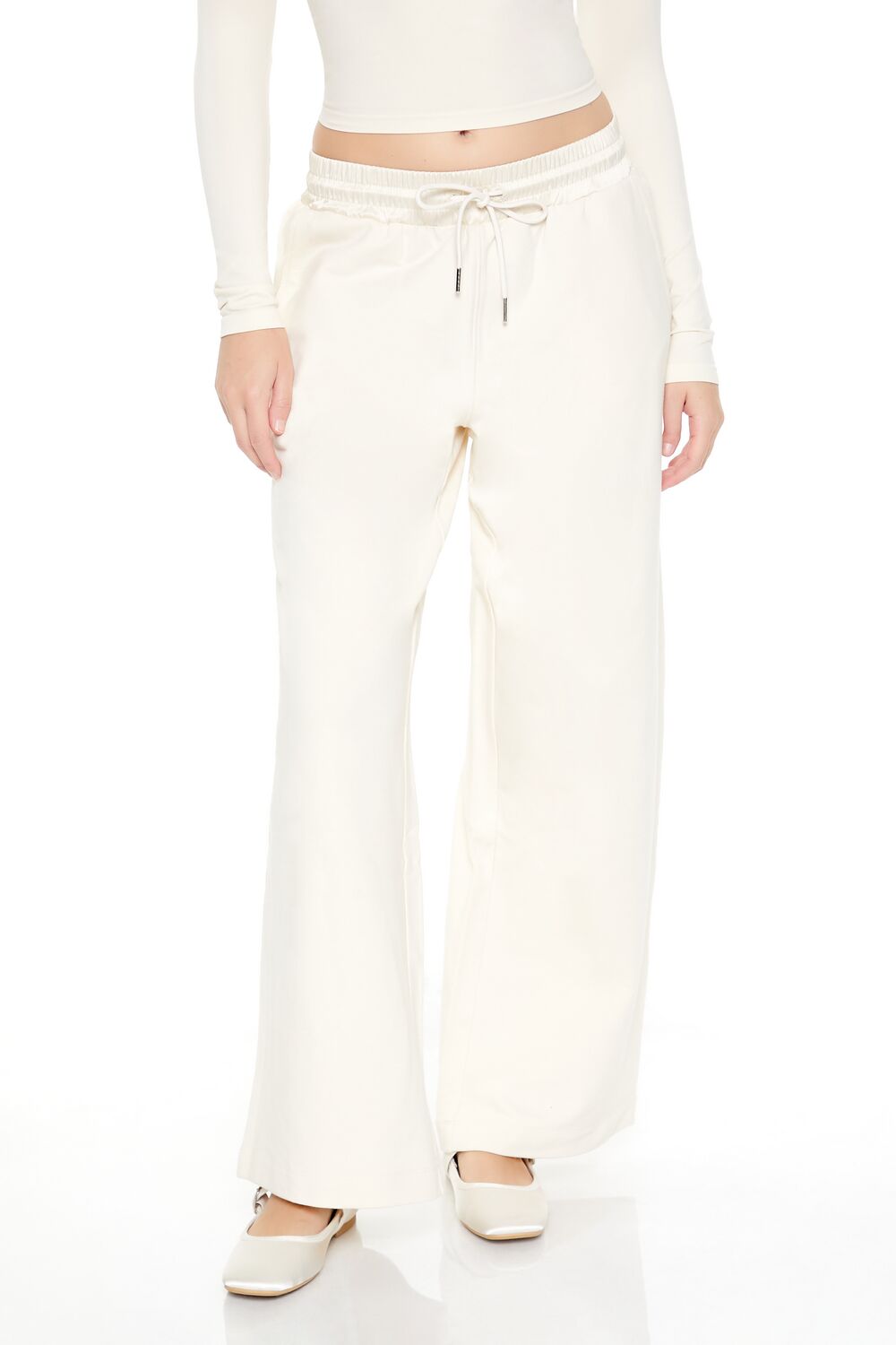 Satin Mid-Rise Wide-Leg Pants | Forever 21 Women