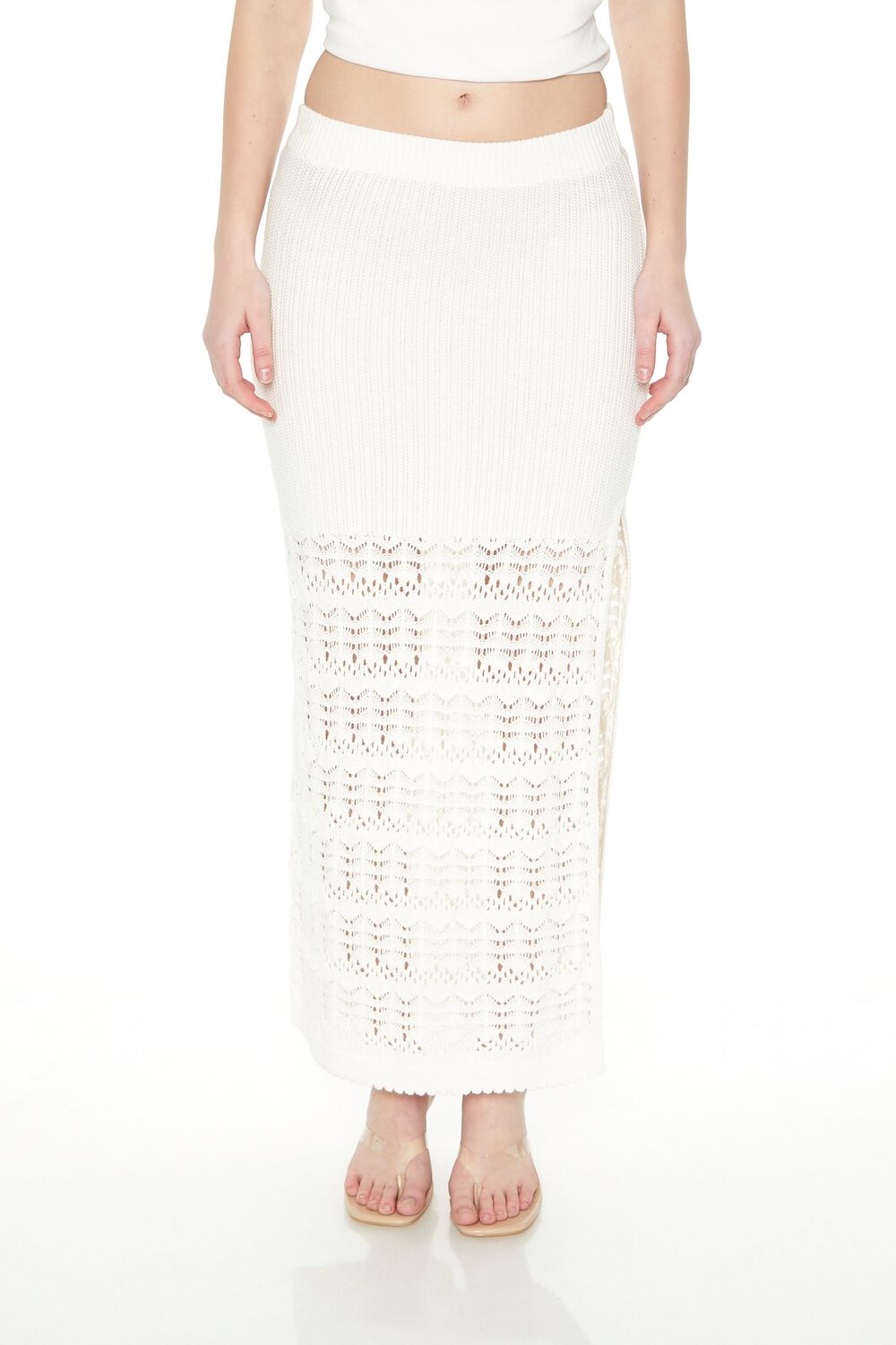 Pointelle Sweater-Knit Maxi Skirt | Forever 21 Women