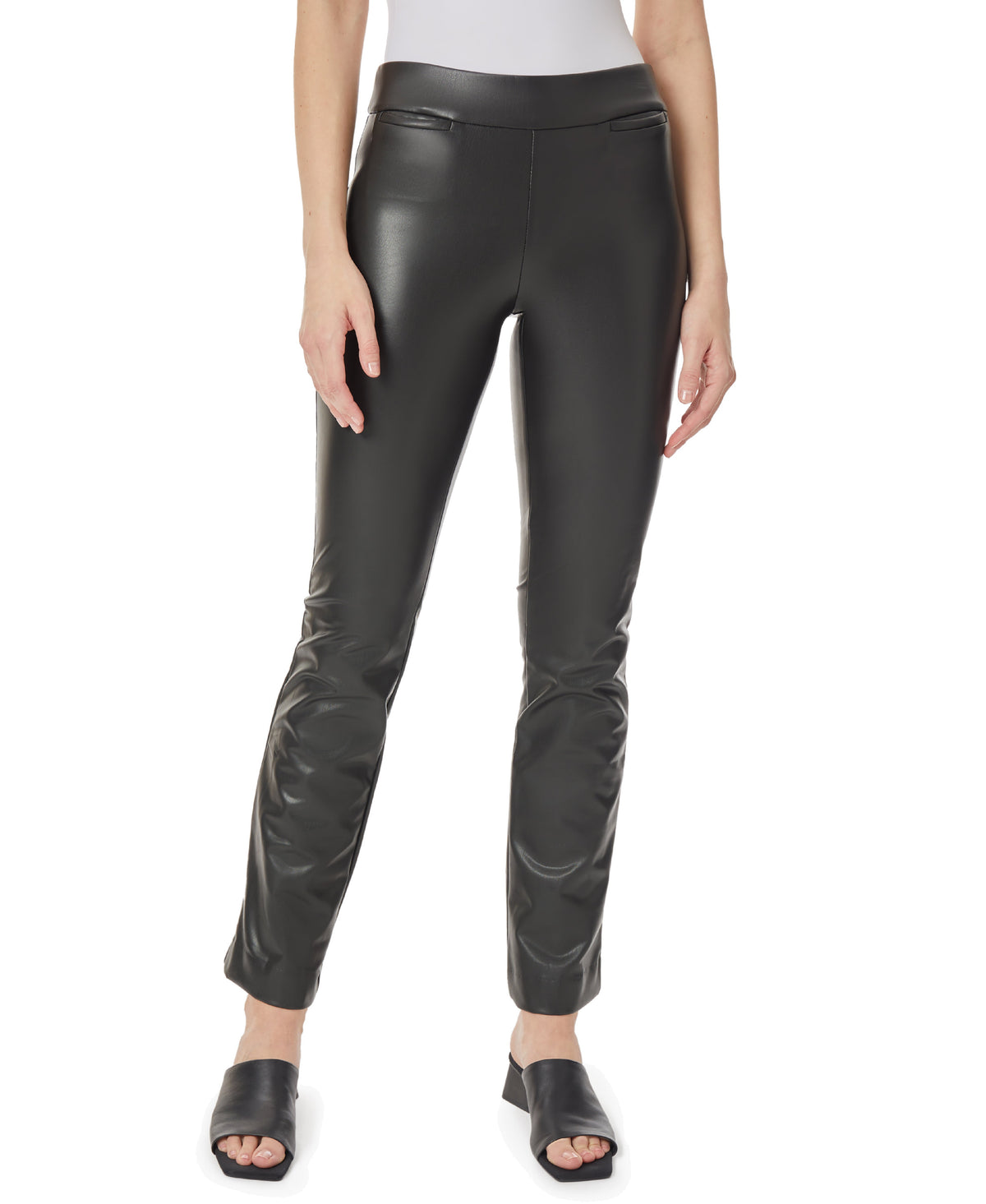 Vegan Leather Pull On Bootleg Pant | Forever 21 Women