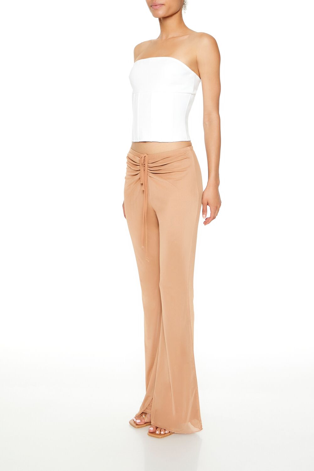 Ruched Drawstring Mesh Pants | Forever 21 Women