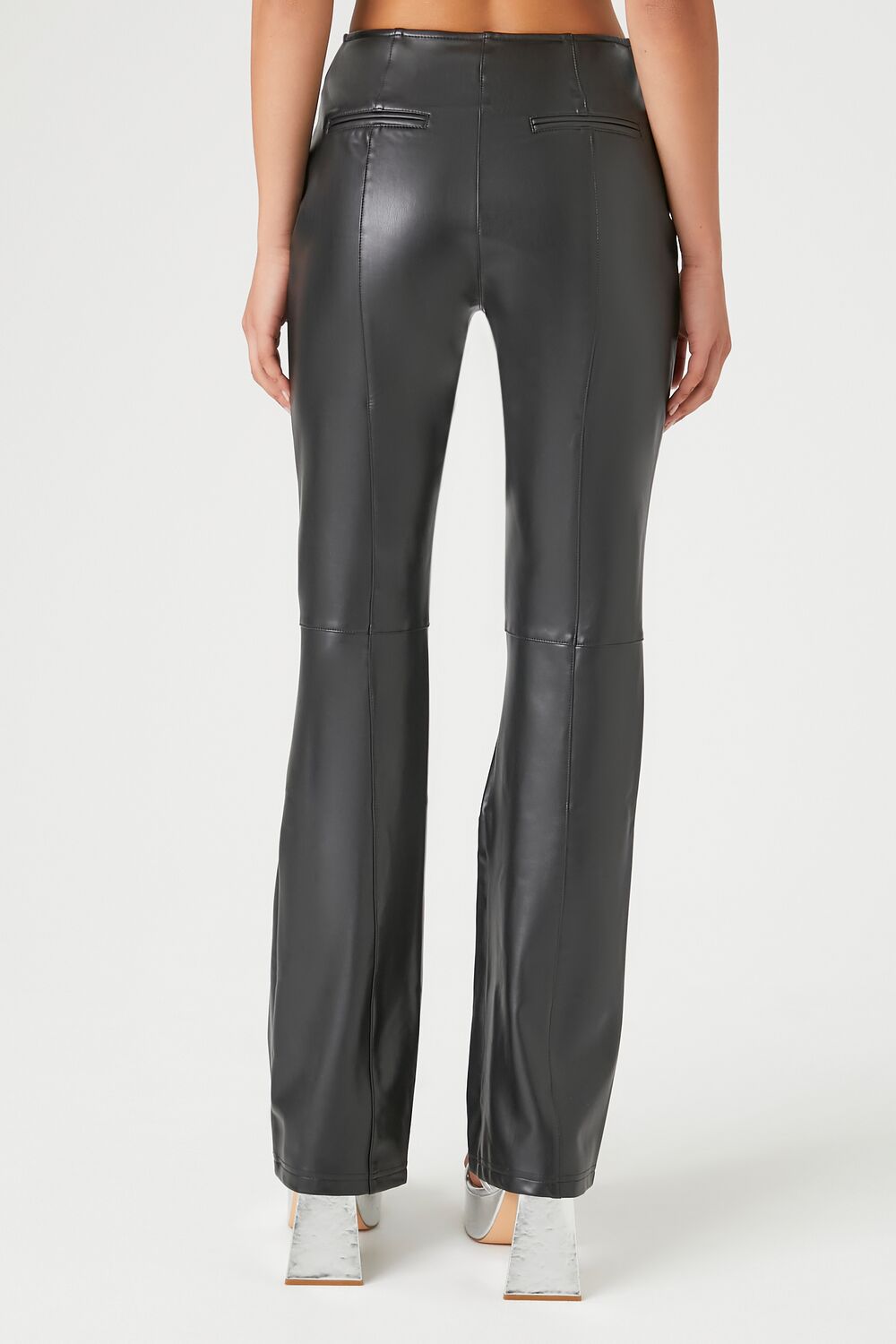Faux Leather High-Rise Flare Pants | Forever 21 Women