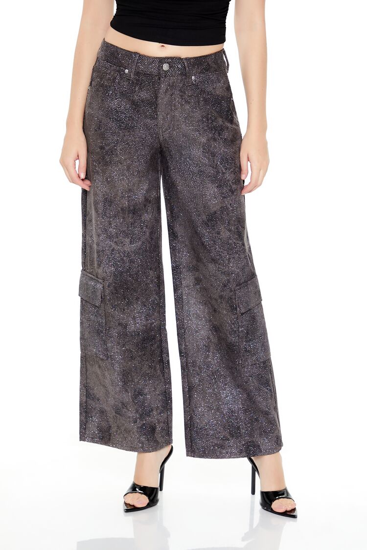 Rhinestone Mid-Rise Cargo Pants | Forever 21 Women