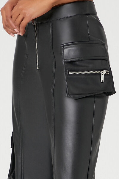 Faux Leather Cargo Ankle Pants | Forever 21 Women