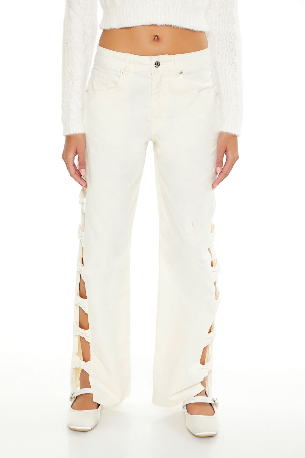 Bow Velvet Cutout Pants | Forever 21 Women