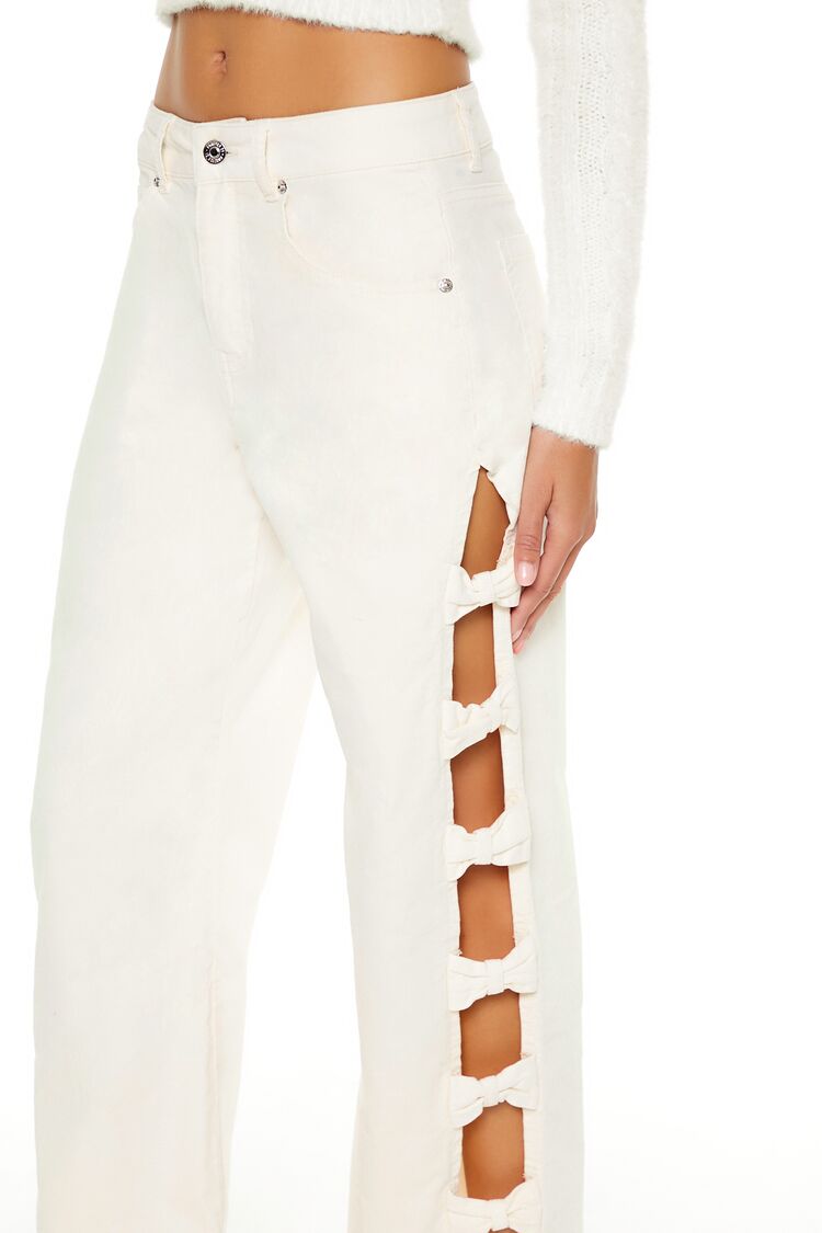 Bow Velvet Cutout Pants | Forever 21 Women