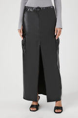 Faux Leather Toggle Drawstring Midi Skirt | Forever 21 Women