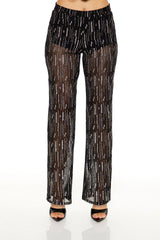 Glitter High-Rise Straight Pants | Forever 21 Women
