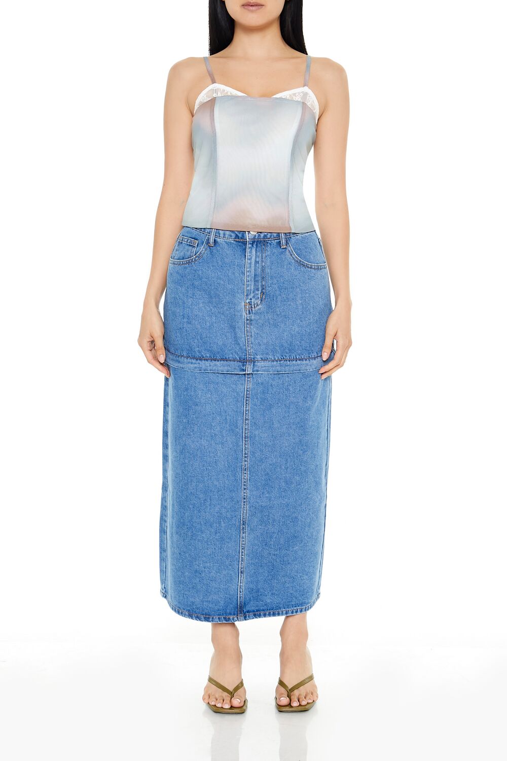 Convertible Denim Maxi Skirt | Forever 21 Women