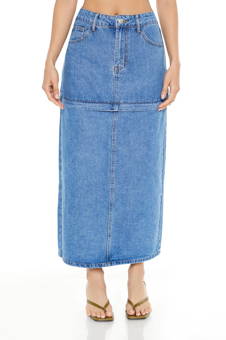 Convertible Denim Maxi Skirt | Forever 21 Women