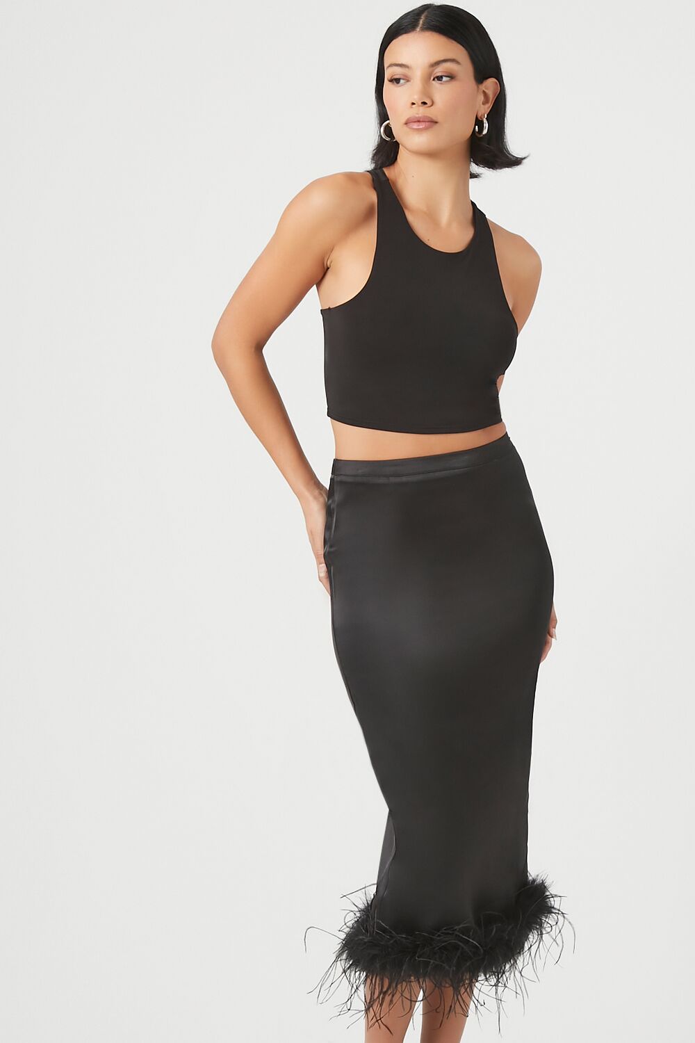 Feather-Trim Maxi Skirt | Forever 21 Women