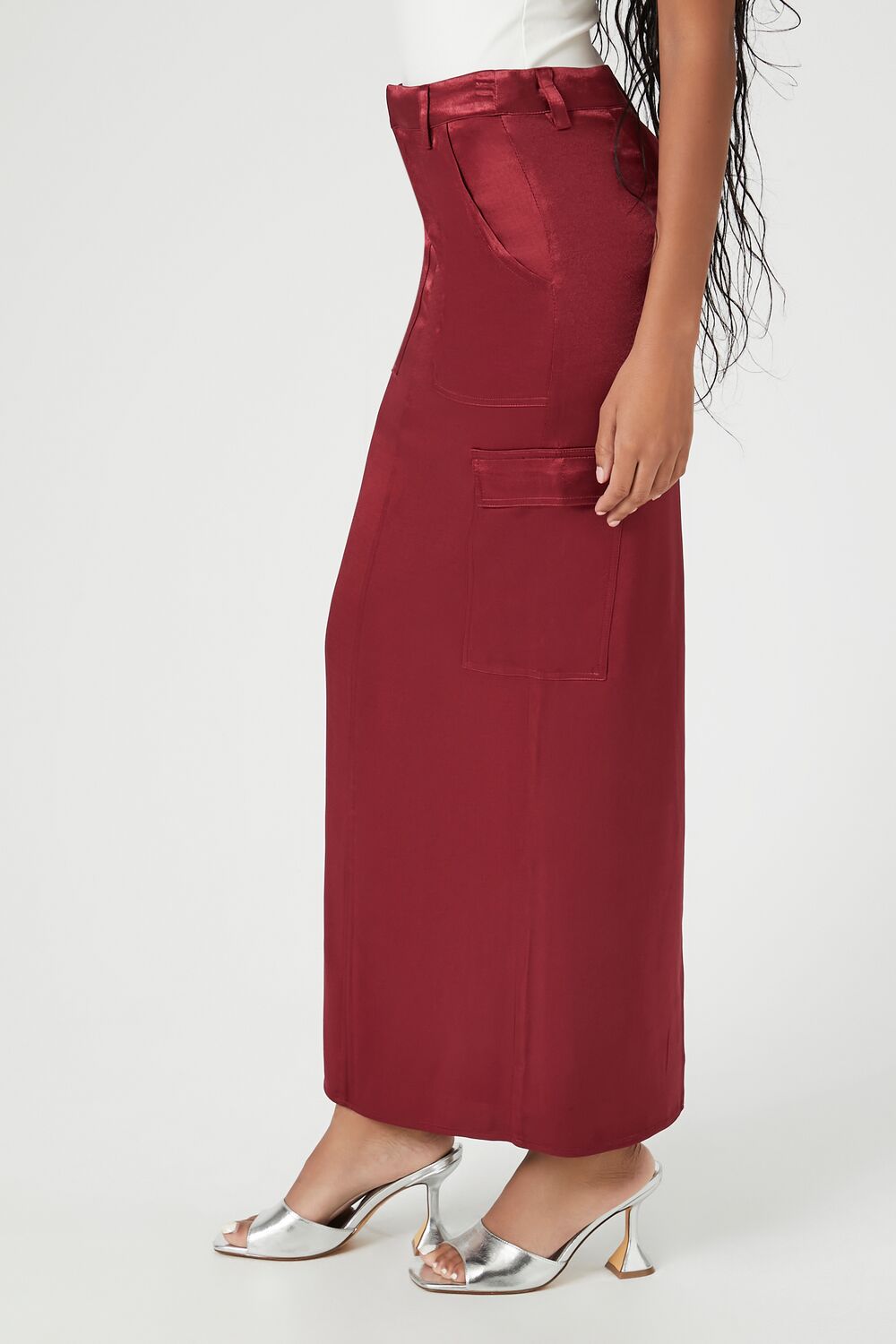 Satin Slit Midi Skirt | Forever 21 Women