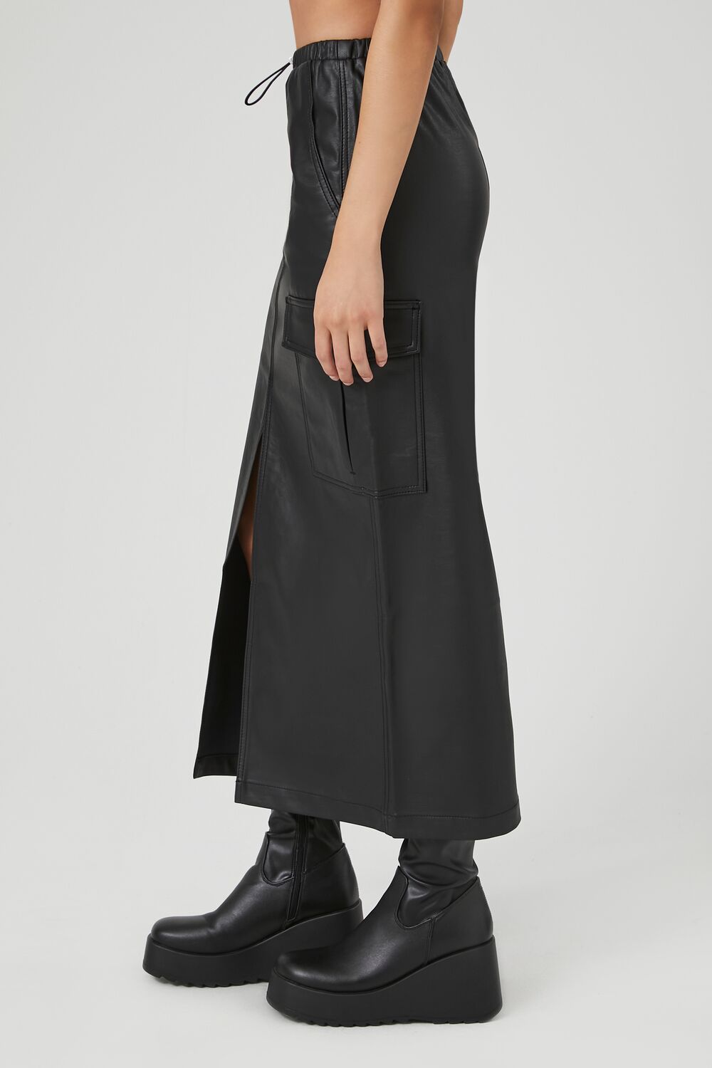 Faux Leather Maxi Slit Skirt | Forever 21 Women