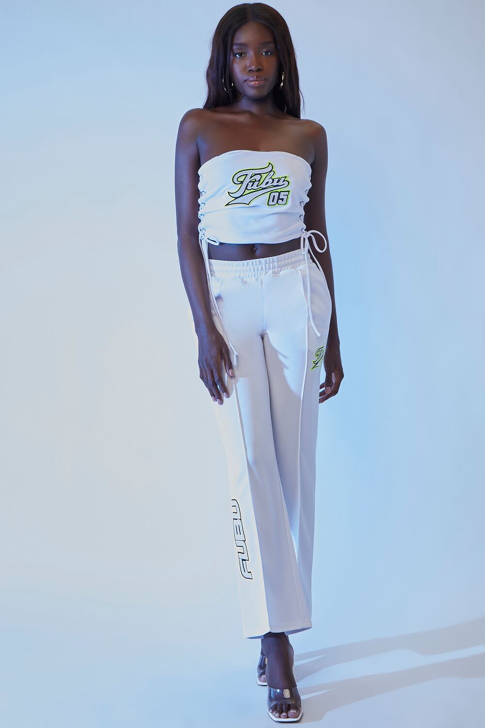FUBU Embroidered Mesh Pants | Forever 21 Women