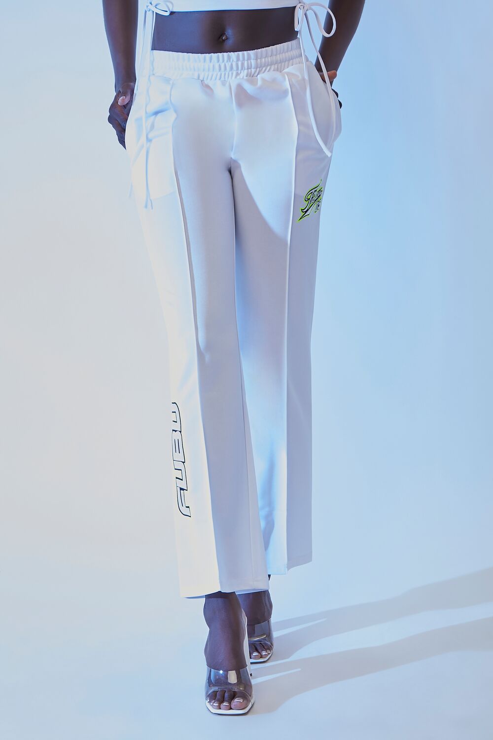 FUBU Embroidered Mesh Pants | Forever 21 Women