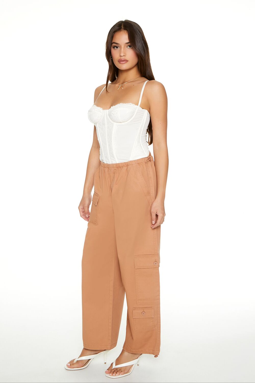 Twill Toggle Drawstring Cargo Pants | Forever 21 Women