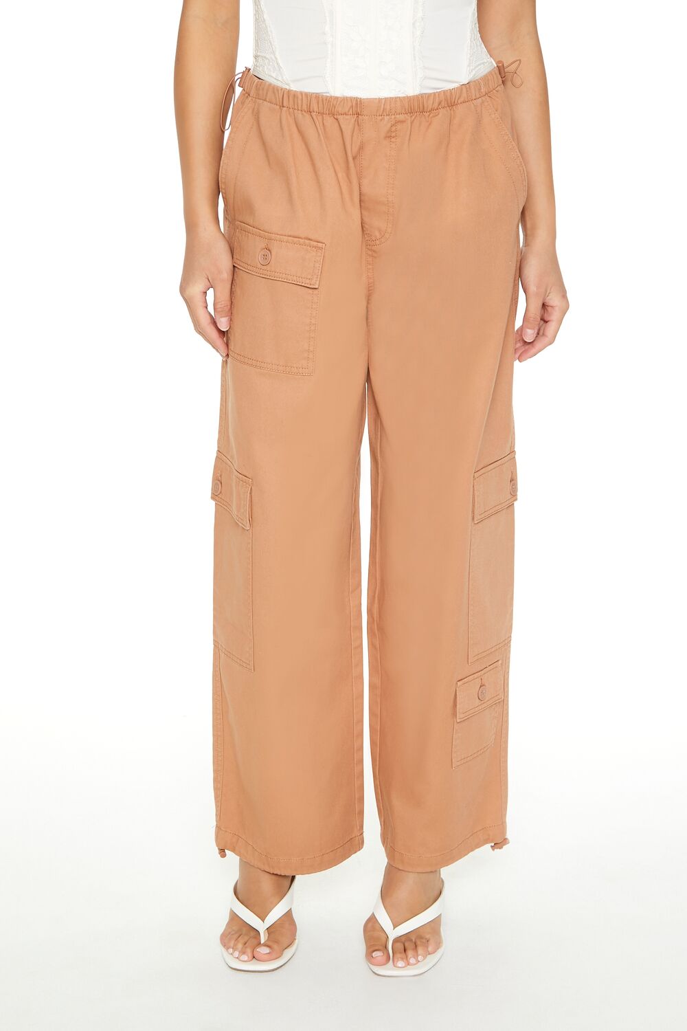 Twill Toggle Drawstring Cargo Pants | Forever 21 Women