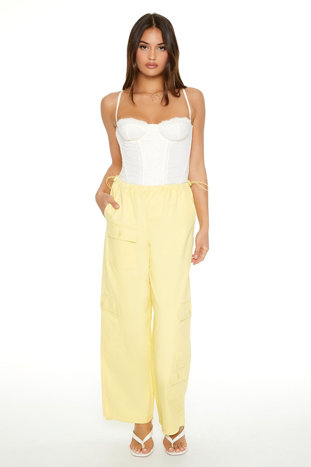 Twill Toggle Drawstring Cargo Pants | Forever 21 Women