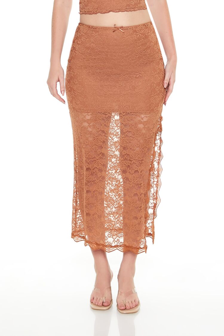 Lace Bow Column Maxi Skirt | Forever 21 Women