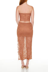 Lace Bow Column Maxi Skirt | Forever 21 Women