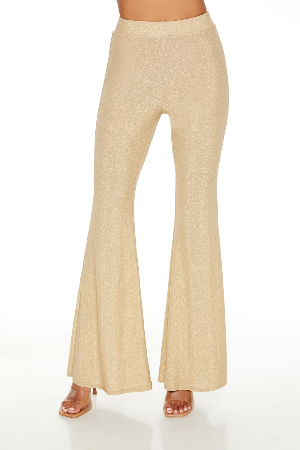 Glitter High-Rise Flare Pants | Forever 21 Women