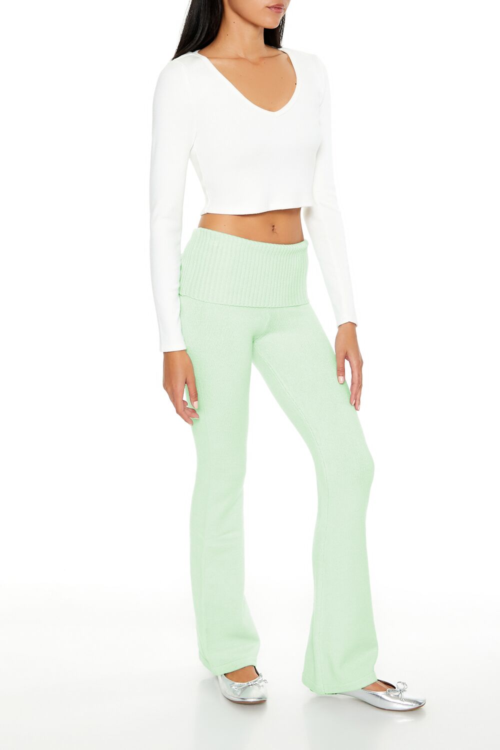 Sweater-Knit High-Rise Flare Pants | Forever 21 Women