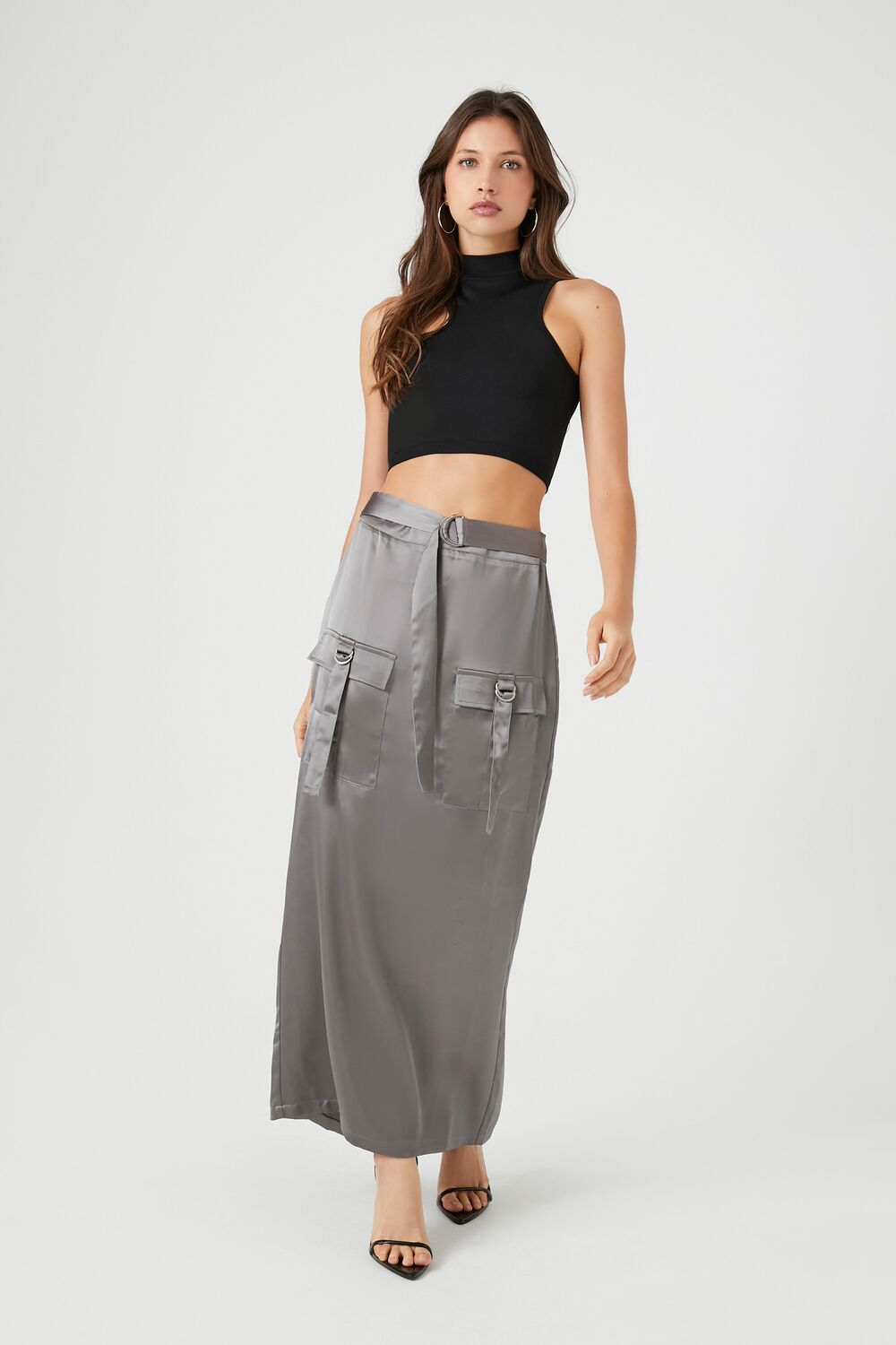 Satin Cargo Maxi Skirt | Forever 21 Women
