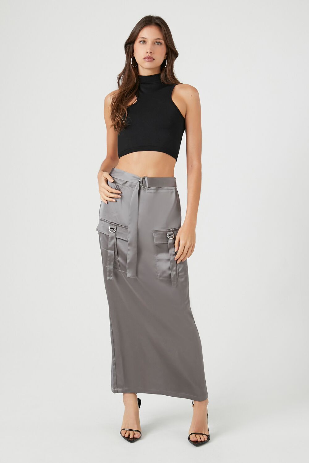 Satin Cargo Maxi Skirt | Forever 21 Women