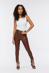 Faux Leather Split-Hem Pants | Forever 21 Women