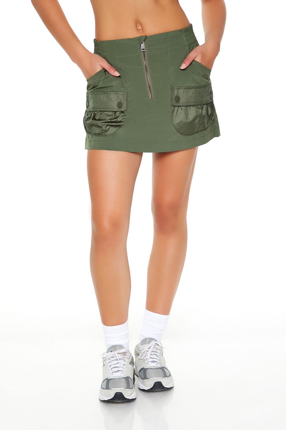 Active Zip-Up Cargo Skort | Forever 21 Women