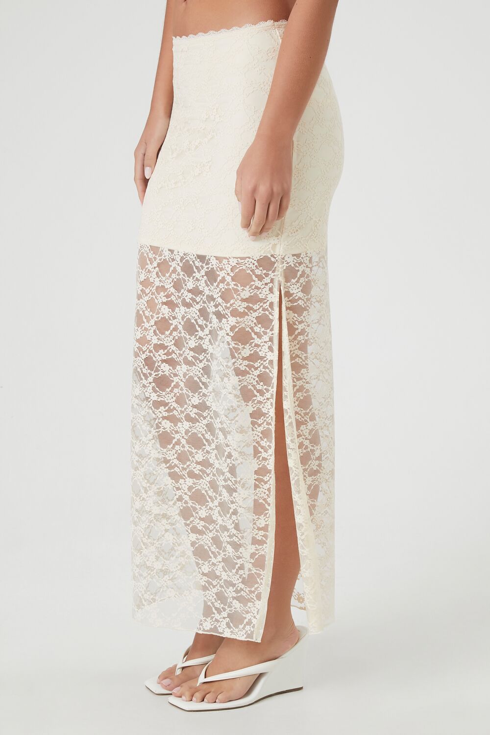 Lace Column Maxi Slit Skirt | Forever 21 Women