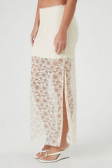Lace Column Maxi Slit Skirt | Forever 21 Women
