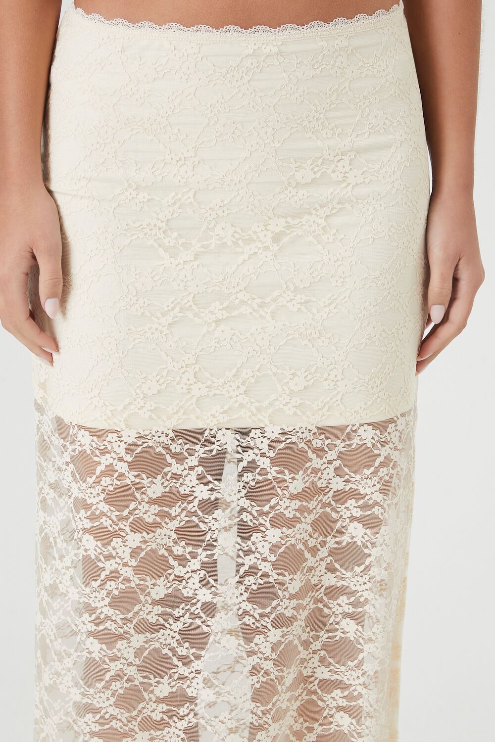 Lace Column Maxi Slit Skirt | Forever 21 Women