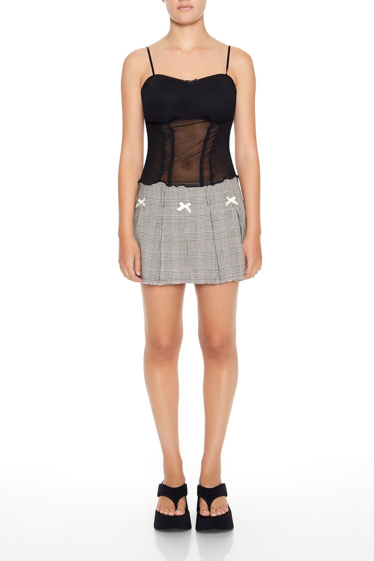 Pleated Glen Plaid Bow Mini Skirt | Forever 21 Women