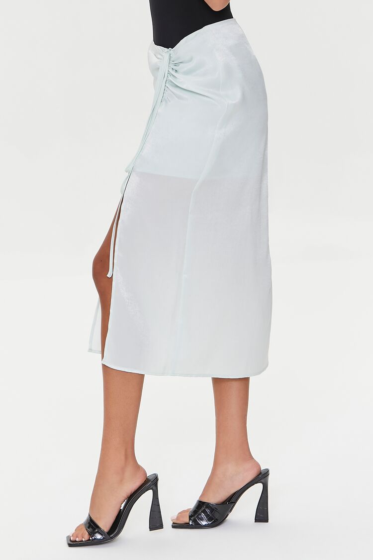 Satin Ruched Drawstring Skirt | Forever 21 Women