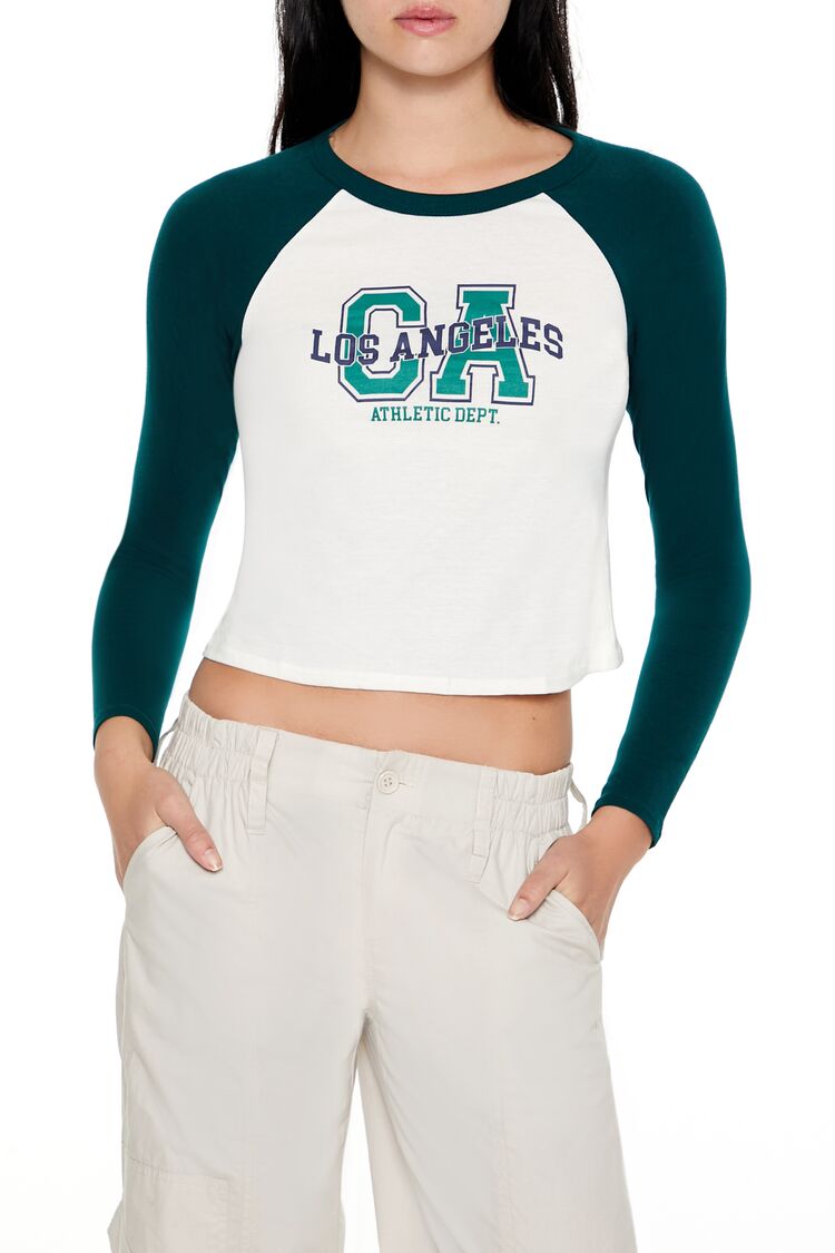 Los Angeles Cropped Raglan Tee | Forever 21 Women