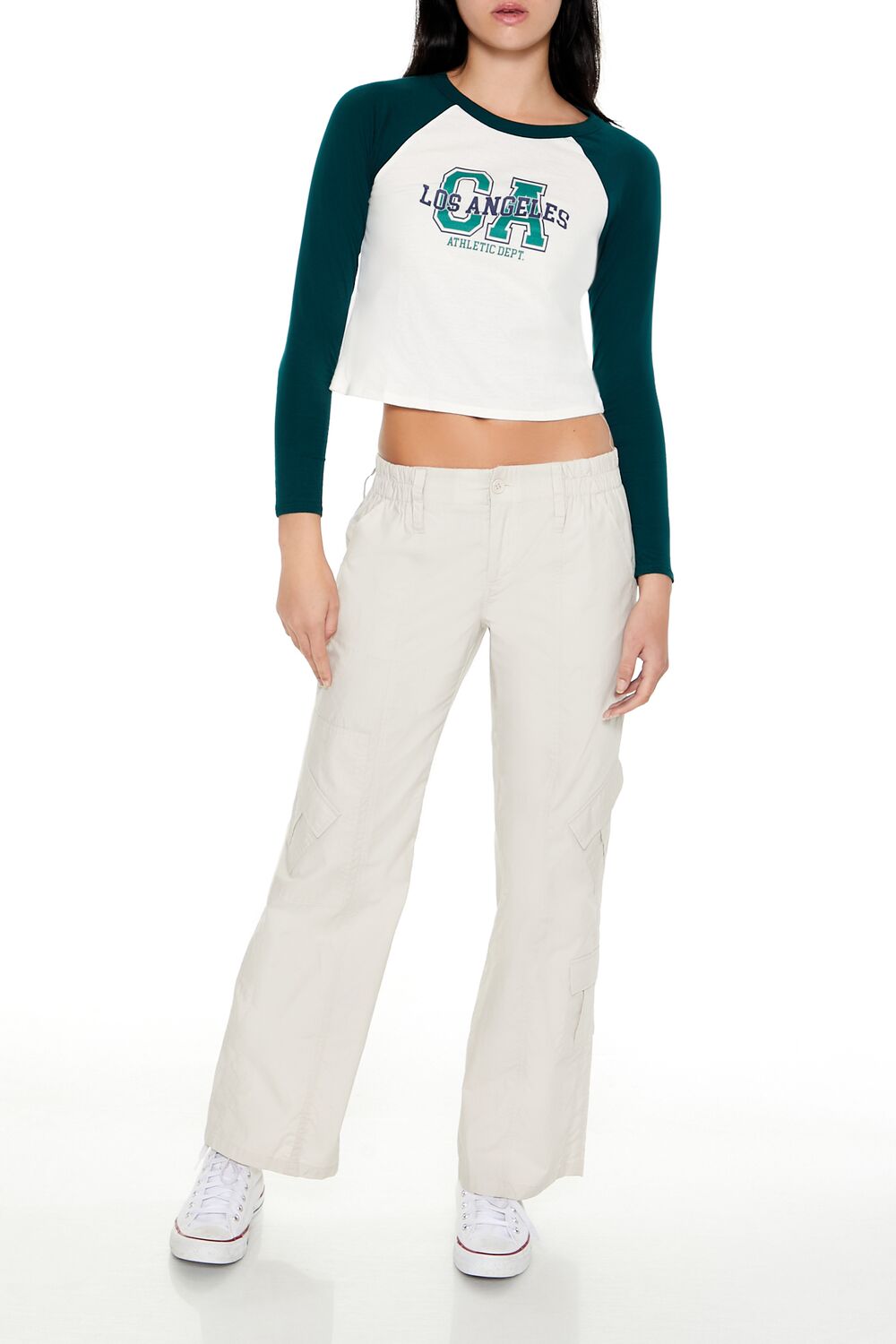 Los Angeles Cropped Raglan Tee | Forever 21 Women