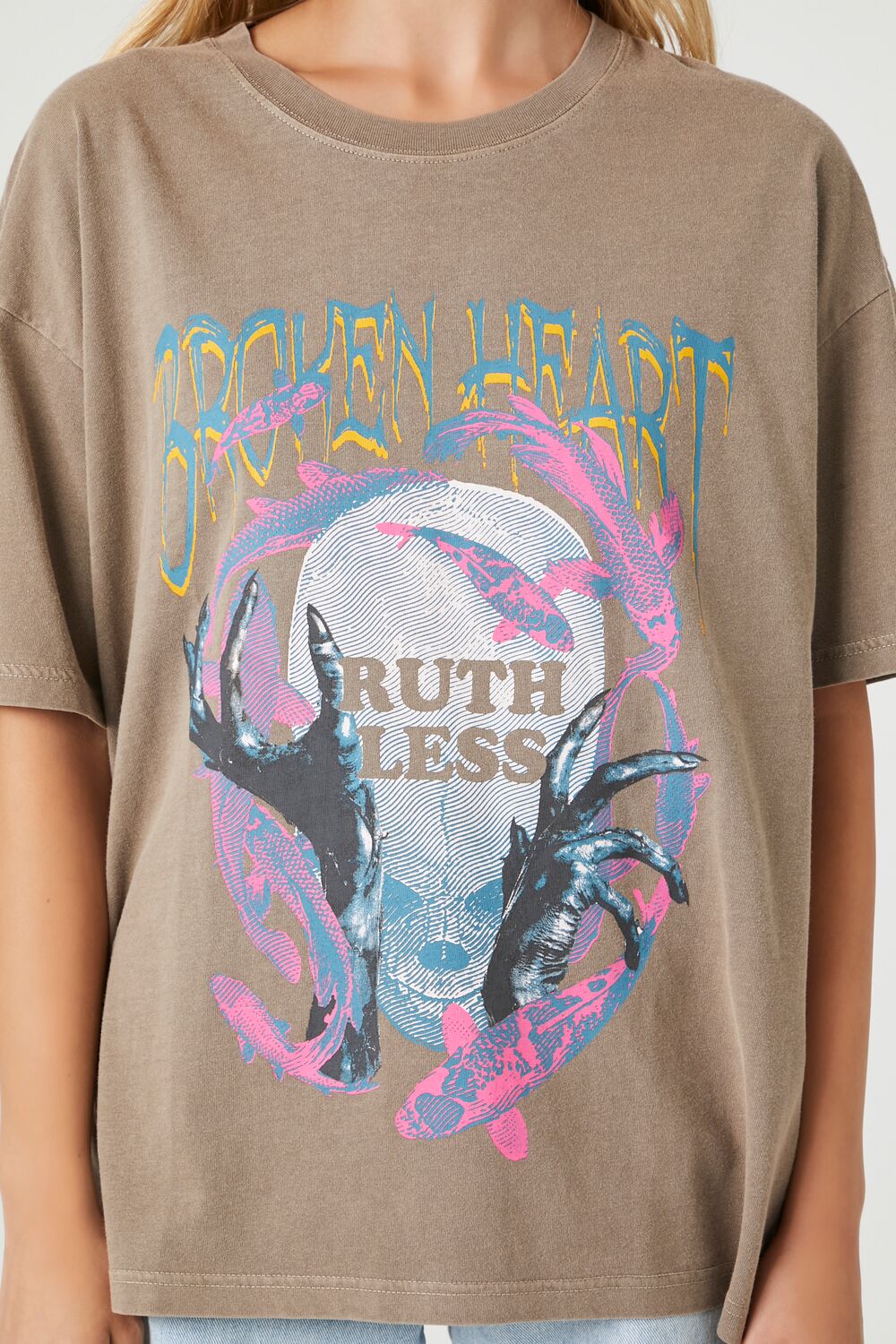 Broken Heart Oversized Graphic Tee | Forever 21 Women