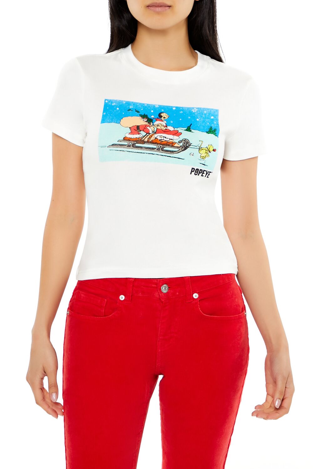 Popeye Christmas Graphic Baby Tee | Forever 21 Women