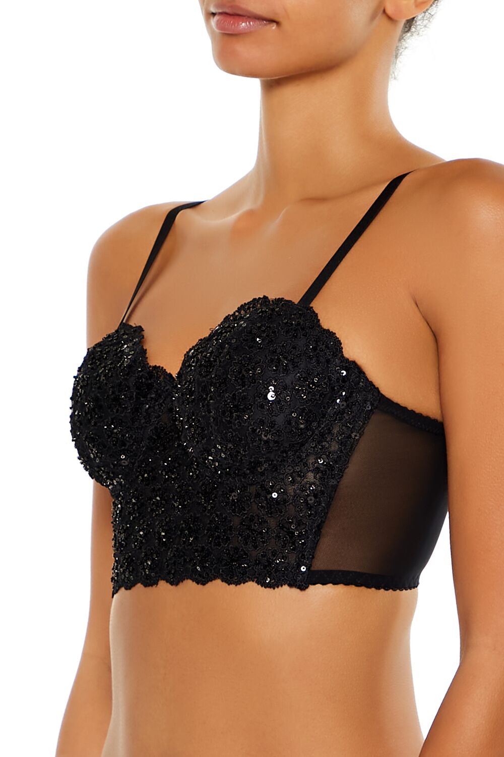 Sequin Lingerie Cropped Cami | Forever 21 Women