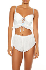 Ruffle Lace-Up Lingerie Corset Cami | Forever 21 Women