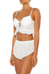 Ruffle Lace-Up Lingerie Corset Cami | Forever 21 Women
