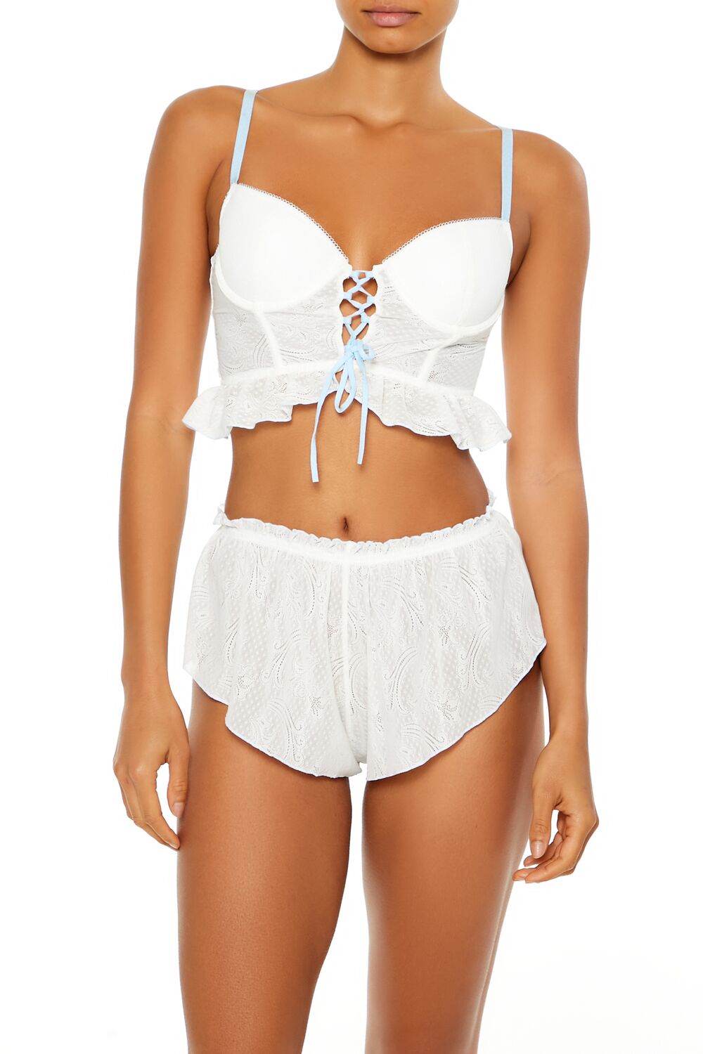 Ruffle Lace-Up Lingerie Corset Cami | Forever 21 Women