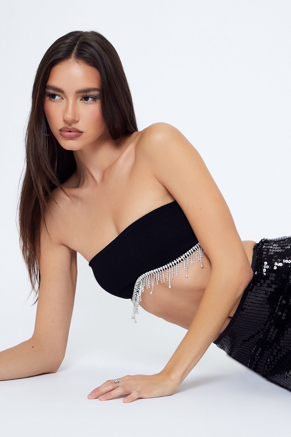 Seamless Rhinestone Fringe Bralette | Forever 21 Women