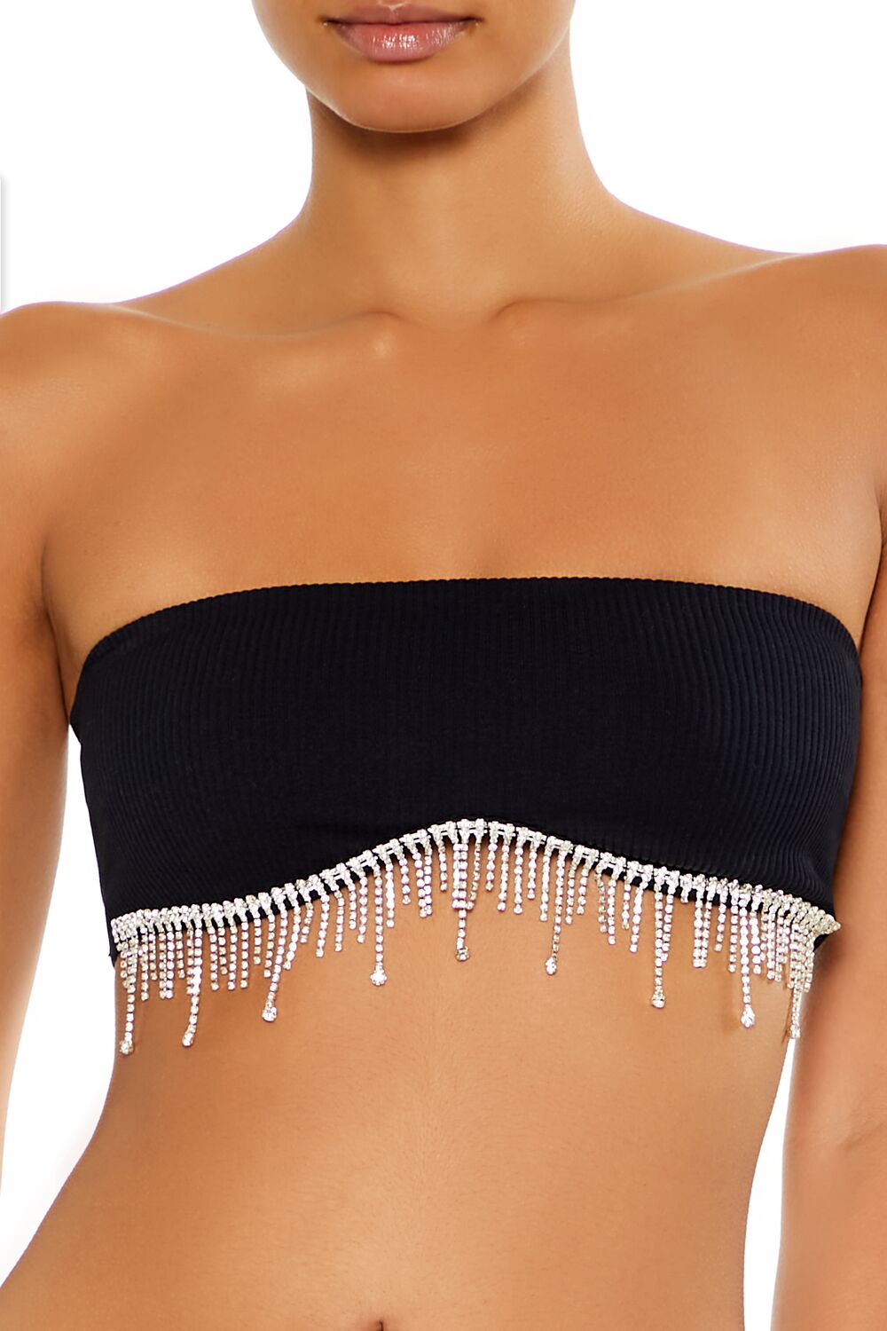 Seamless Rhinestone Fringe Bralette | Forever 21 Women