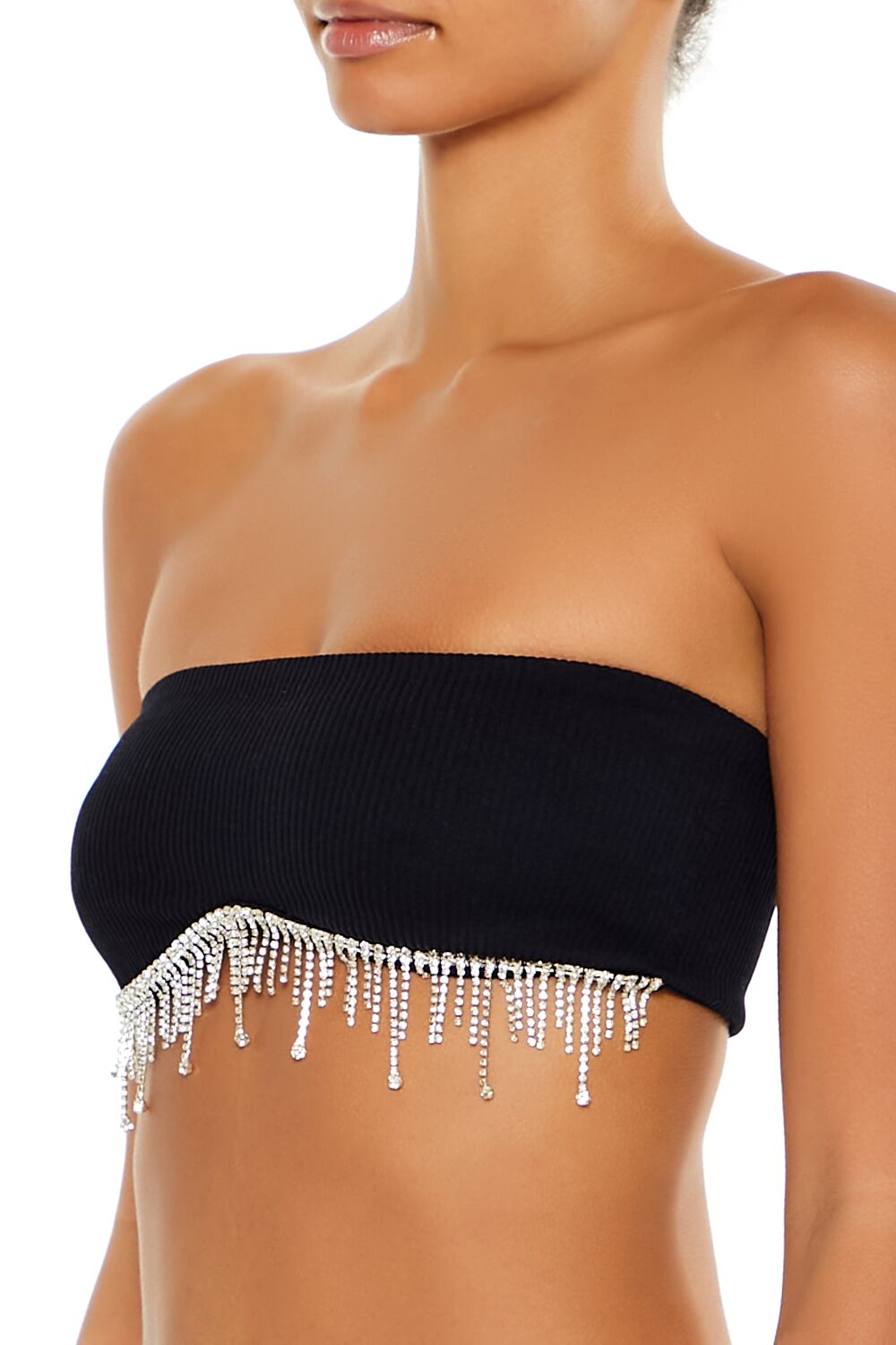 Seamless Rhinestone Fringe Bralette | Forever 21 Women